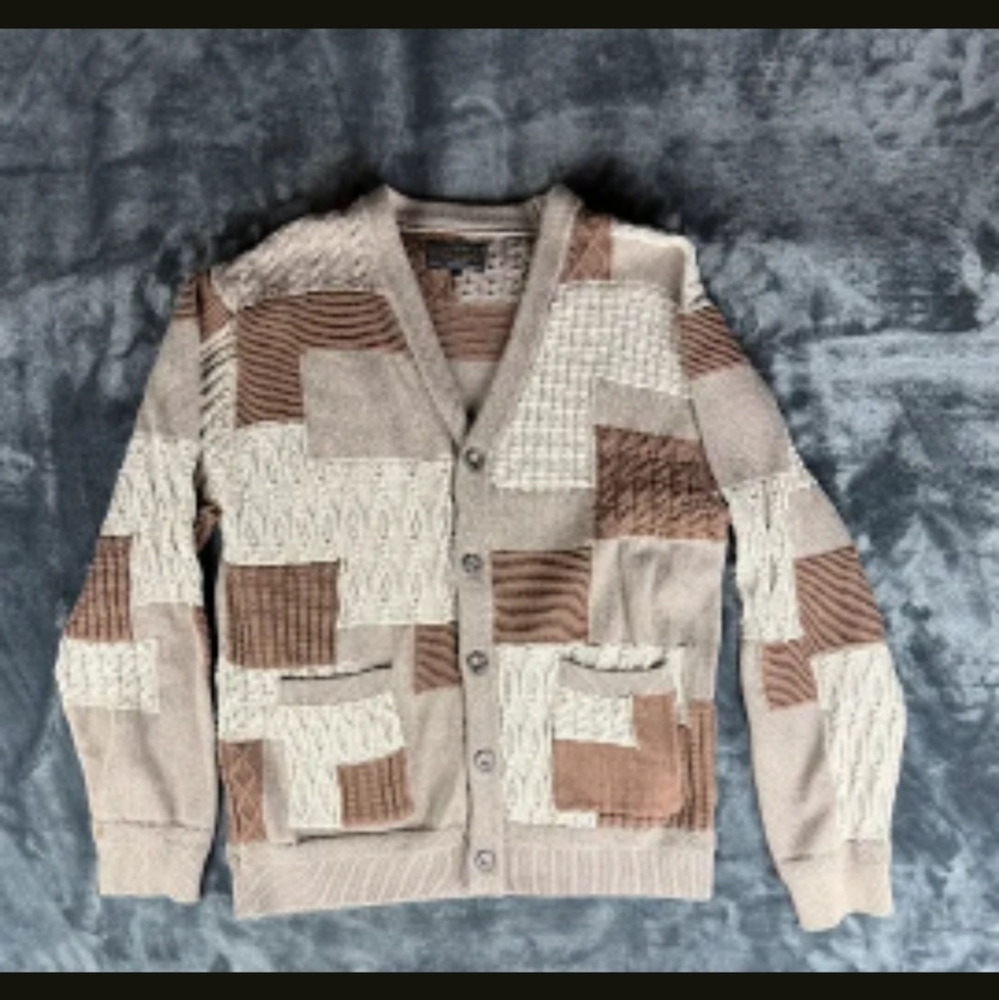 Beams Plus Patchwork Jacquard Cardigan